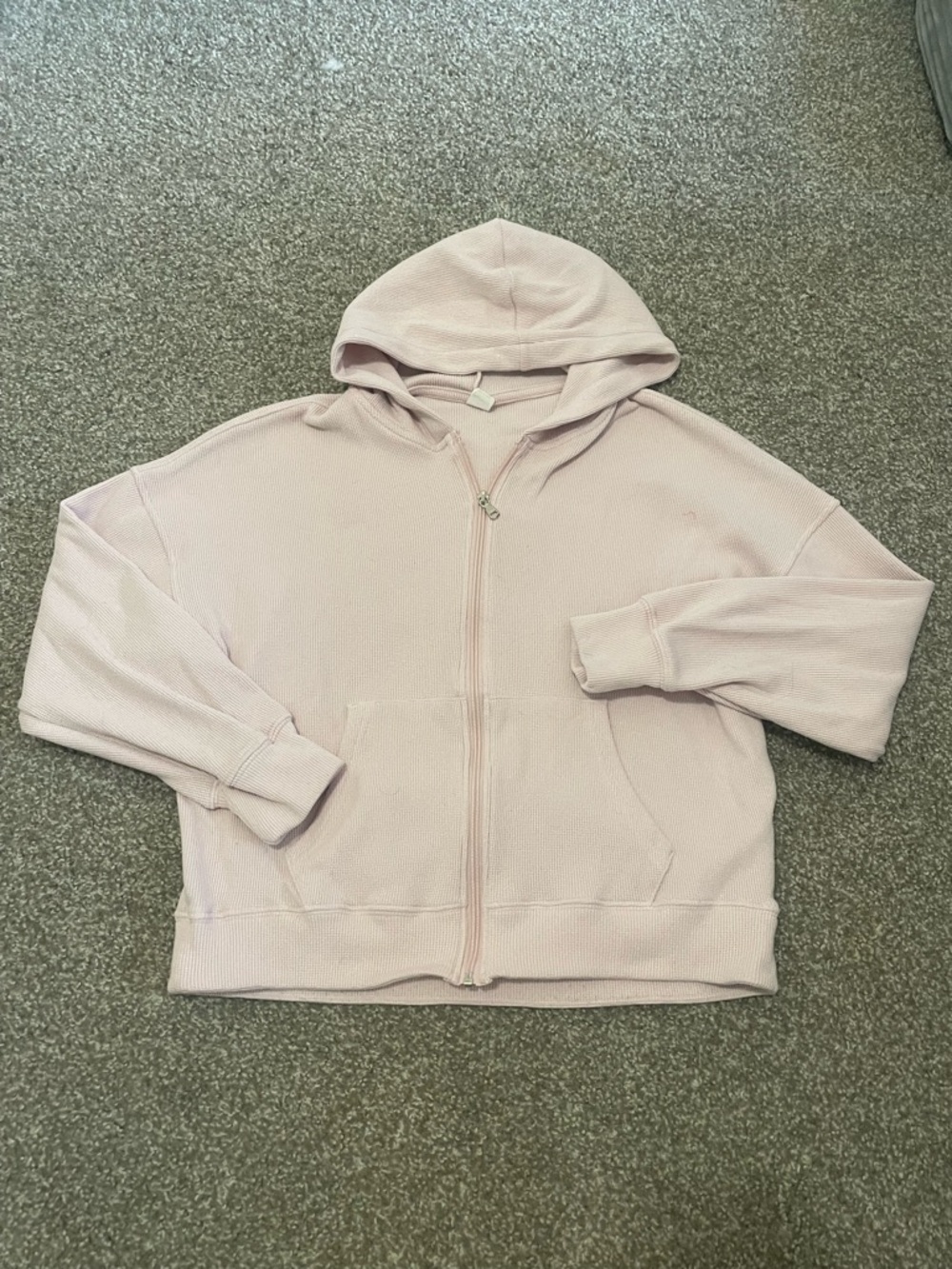 Gilly Hicks Pale Pink Waffle-Knit Hoodie